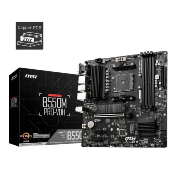 MSI B550M Pro-VDH AMD AM4 DDR4 Micro-ATX Motherboard